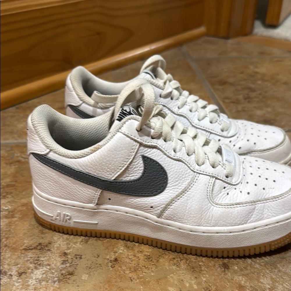 Nike Air Force 1 White and Dark Gray